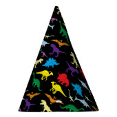 カラフル恐竜水色子供の誕生日パーティー パーティーハット (右)