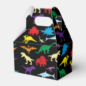 カラフル恐竜水色子供の誕生日パーティー フェイバーボックス (裏面サイド)