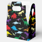 カラフル恐竜水色子供の誕生日パーティー フェイバーボックス (オープン)
