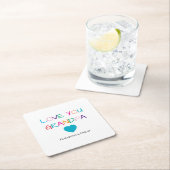 「カラフル愛するおじいちゃん」 -おもしろい&ハートフェルト スクエアペーパーコースター (インサイチュ)