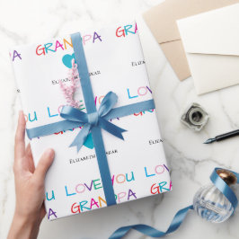 「カラフル愛するおじいちゃん」 -おもしろい&ハートフェルト ラッピングペーパー