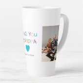 「カラフル愛するおじいちゃん」文字とカスタム写真 カフェラテマグ (右アングル)