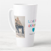 「カラフル愛するおじいちゃん」文字とカスタム写真 カフェラテマグ (左アングル)