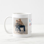 「カラフル愛するおじいちゃん」文字とカスタム写真 コーヒーマグカップ (左)