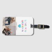 「カラフル愛するおじいちゃん」文字とカスタム写真 ラゲッジタグ (正面横)