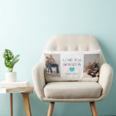 「カラフル愛するおじいちゃん」文字とカスタム写真 ランバークッション (椅子)