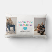 「カラフル愛するおじいちゃん」文字とカスタム写真 ランバークッション (正面)