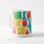 カラフル愛の平和の喜びフォトフレーム コーヒーマグカップ (正面左)