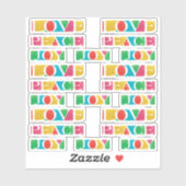 カラフル愛モダン平和の喜びクリスマス シール (シート)