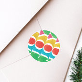 カラフル愛モダン平和の喜びメリークリスマス ラウンドシール
