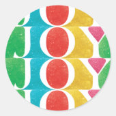 カラフル愛モダン平和の喜びメリークリスマス ラウンドシール (正面)