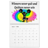 カラフル感動的引用文チアリーティングカレンダー カレンダー (3月 2026)