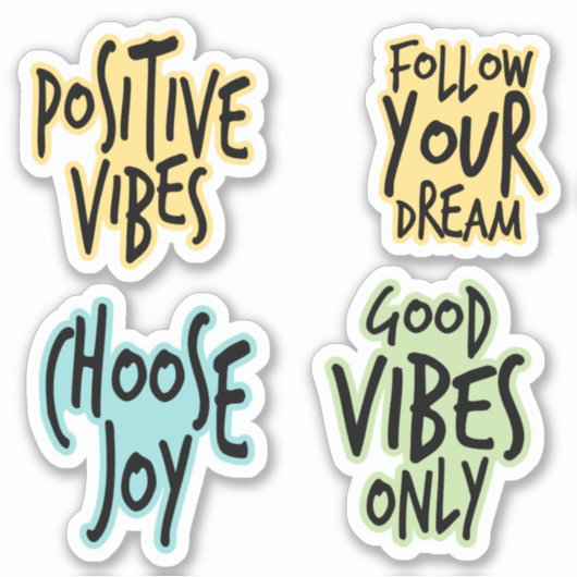 カラフル感動的引用文 シール (正面)