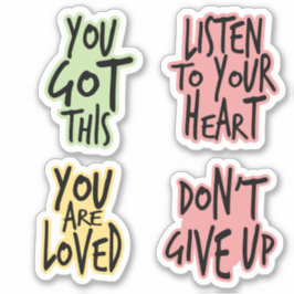 カラフル感動的引用文 シール