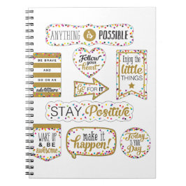 カラフル感動的引用文 ノートブック