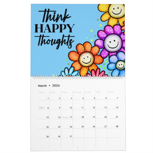 カラフル感動的植物学 カレンダー (3月 2026)