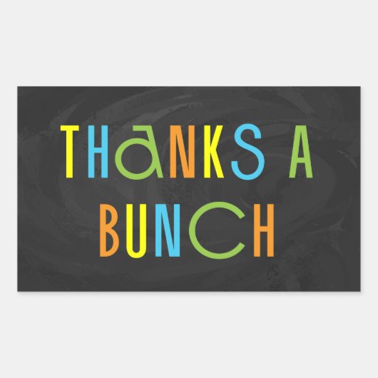 カラフル感謝していありがとう 長方形シール (正面)