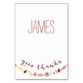 カラフル感謝してい与え感謝祭座席表 テーブルナンバー (裏面)