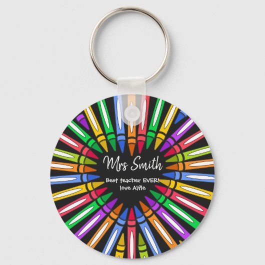 カラフル感謝してい先生ビッグハート キーホルダー (正面)