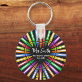 カラフル感謝してい先生ビッグハート キーホルダー (正面)