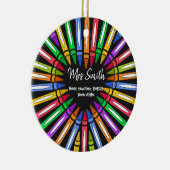 カラフル感謝してい先生ビッグハート セラミックオーナメント (右)