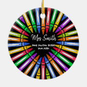 カラフル感謝してい先生ビッグハート セラミックオーナメント (裏面)