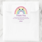 カラフル感謝してい可愛い虹君ガール1歳の誕生日 スクエアシール (バッグ)