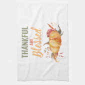 カラフル感謝と賛美はかぼちゃの贈り物 キッチンタオル (縦)