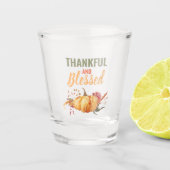 カラフル感謝と賛美はかぼちゃの贈り物 ショットグラス (正面)