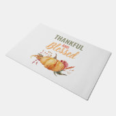 カラフル感謝と賛美はかぼちゃの贈り物 ドアマット (アングル)