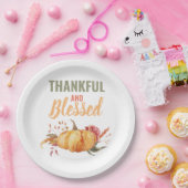 カラフル感謝と賛美はかぼちゃの贈り物 ペーパープレート (パーティー)