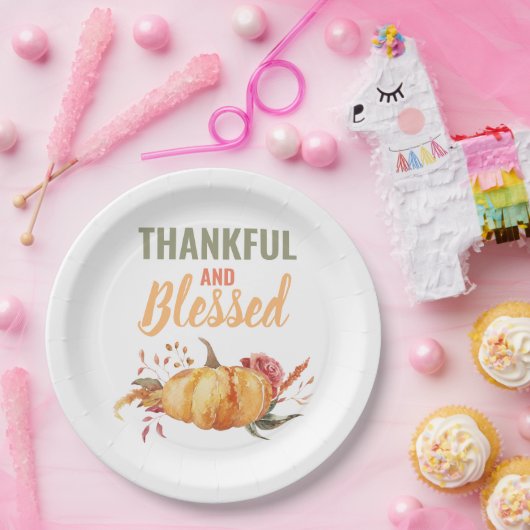 カラフル感謝と賛美はかぼちゃの贈り物 ペーパープレート (パーティー)