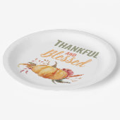 カラフル感謝と賛美はかぼちゃの贈り物 ペーパープレート (アングル)