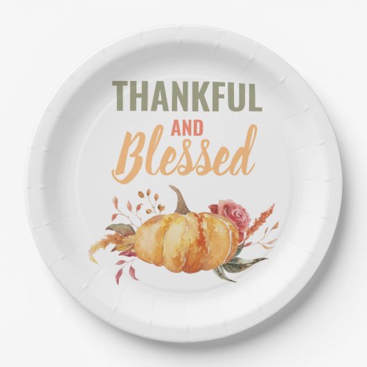 カラフル感謝と賛美はかぼちゃの贈り物 ペーパープレート (正面)