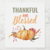 カラフル感謝と賛美はかぼちゃの贈り物 ワインラベル (シングルラベル)