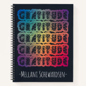 カラフル感謝パーソナライズされた名 ノートブック (正面)