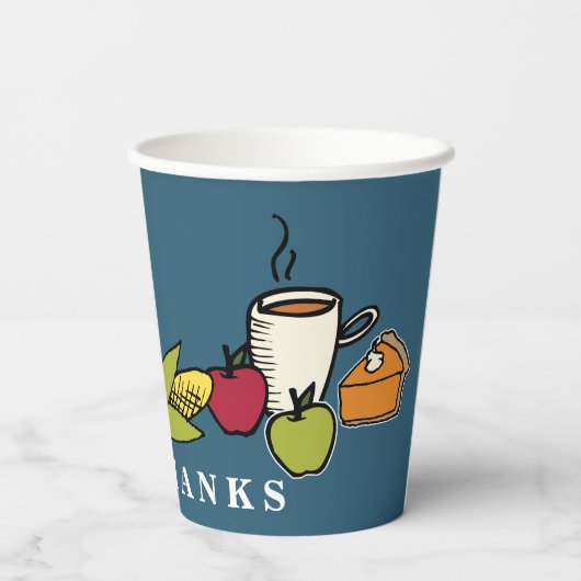カラフル感謝祭与えホリー紙Cu 紙コップ (裏面)