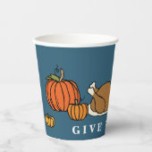 カラフル感謝祭与えホリー紙Cu 紙コップ (正面)