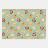 カラフル感謝祭3セット ラッピングペーパーシート (正面2)