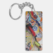 カラフル手伝統的色彩の鮮やか焼き キーホルダー (正面左)