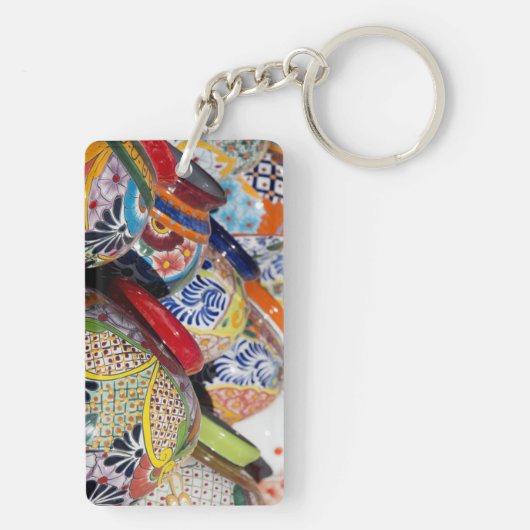カラフル手伝統的色彩の鮮やか焼き キーホルダー (裏面)