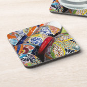 カラフル手伝統的色彩の鮮やか焼き コースター (左側)