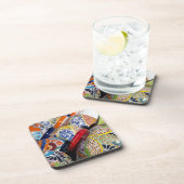 カラフル手伝統的色彩の鮮やか焼き コースター (右側)