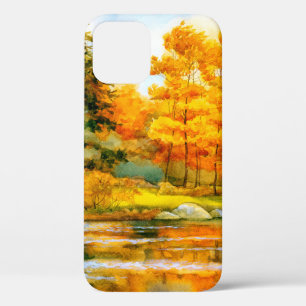 カラフル手描きの水色スケッチ iPhone 12ケース