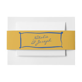 カラフル手書きレトロお洒落フレ結婚ーム 招待状ベリーバンド