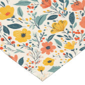 カラフル手絵を描フローラ ショートテーブルランナー (コーナー)