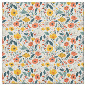 カラフル手絵を描フローラ ファブリック (見本)