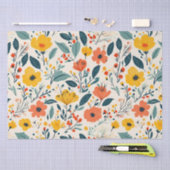 カラフル手絵を描フローラ 薄葉紙 (クラフト)