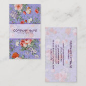 カラフル手色彩の鮮やか素朴紫色の背中 名刺 (正面/裏面)