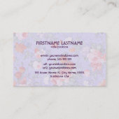 カラフル手色彩の鮮やか素朴紫色の背中 名刺 (裏面)